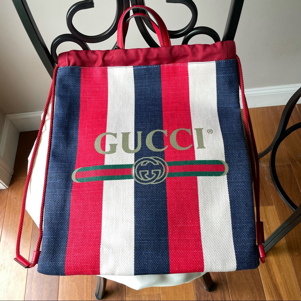 Gucci sylvie drawstring backpack tote